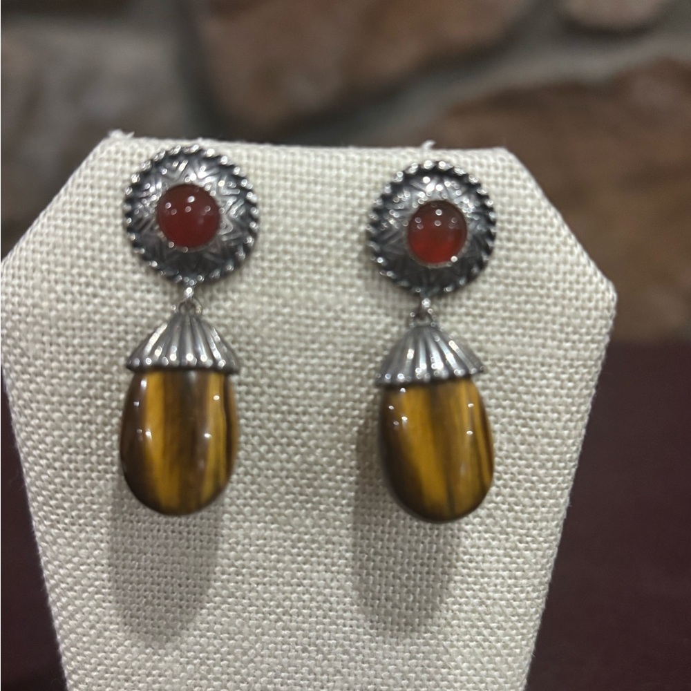Carolyn Pollack tigers eye earrings